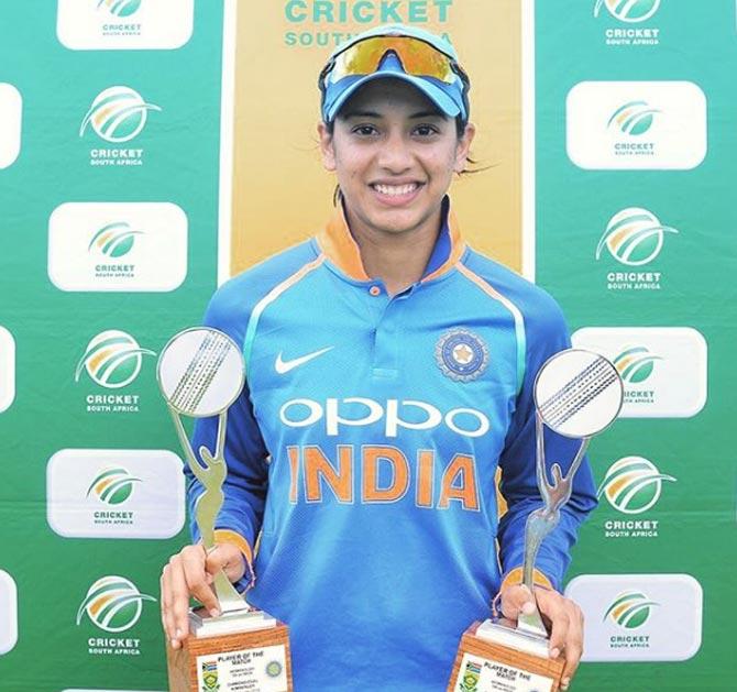 Smriti Mandhana captioned this photo: Good Bye South Africa!! Thank you for the memories. A great tour for us clinching both one day as well as T-20 series..#womeninblue