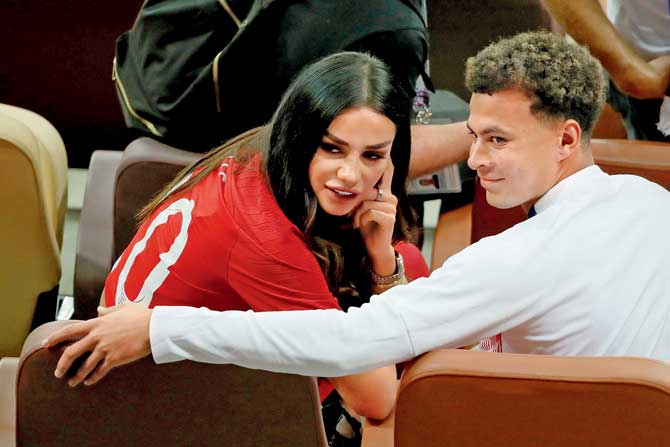 Dele Alli of England and his girlfriend Ruby Mae