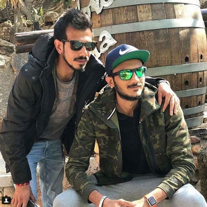 In Picture: Yuzvendra Chahal and Axar Patel looking dapper in cool sunglasses and jackets