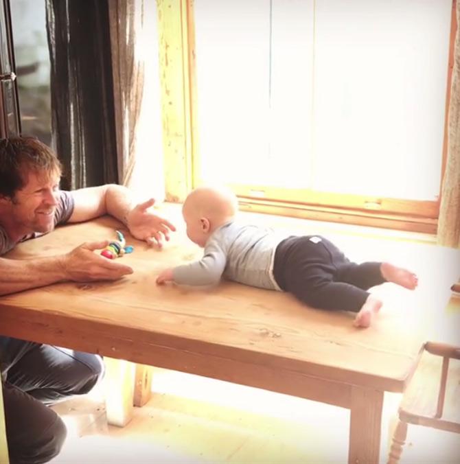 In 1993, Jonty Rhodes set a record for most catches by a fielder to effect dismissals with five  against West Indies. In picture: Jonty Rhodes spending quality time with son Nathan Rhodes