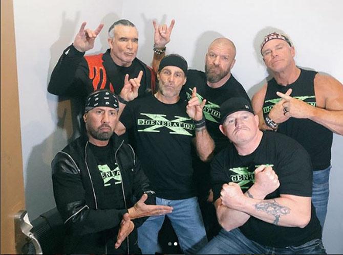 Triple H posted this picture with the original squad of the WWE faction known as D-Generation X, which includes his best friend and WWE legend Shawn Michaels