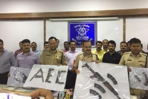 AK 56 seized from a Dawood aide by Thane police at Mumbai
