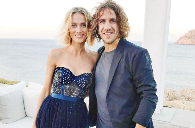 Carles Puyol and partner Vanesa Lorenzo