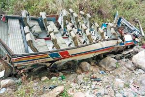'Overloaded' bus plunges into gorge killing 48