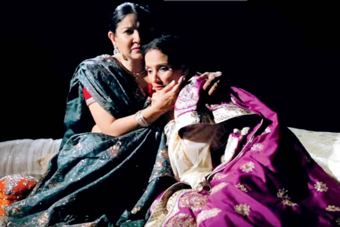 Khan in a scene from Gauhar with Rajeshwari Sachdev