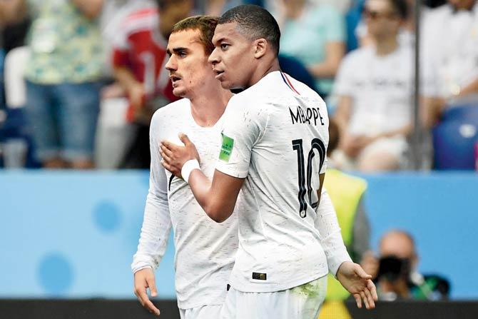 France forwards Antoine Griezmann (left) and Kylian Mbappe. Pic/Getty Images