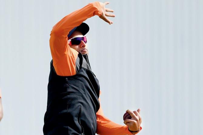 Spinner Kuldeep Yadav during a practice session at Birmingham yesterday. Pic/Getty Images