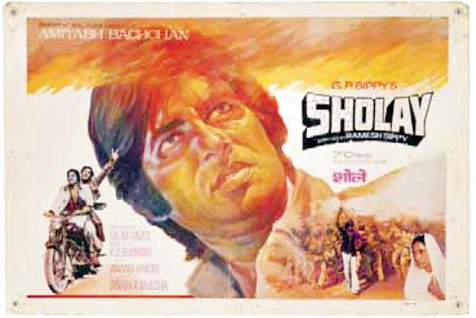 Film promotion today involves touring multiple cities with several outfit changes, and a bombardment of posts on social media. In simpler times, all that was needed was a grand premier and show cards for viewers to cherish. For Sholay fans, there is a complete set of six show cards and a distributor booklet