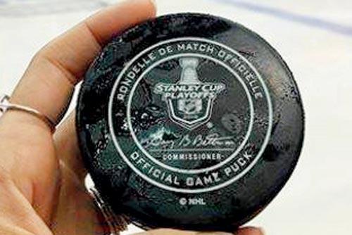 The ice hockey puck that smashed into her chest
