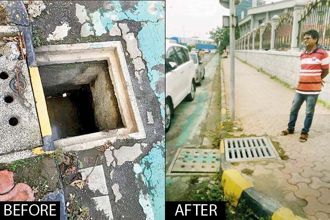 Location: MCA, BKC Complaint: Open manhole Filed: June 20 Solved: Within 24 hours