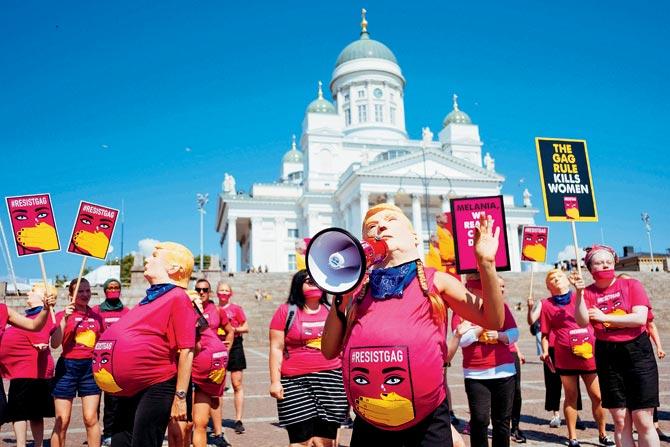 Thousands of Helsinki protesters demonstrated against Putin and Trump. About 2,500 people demonstrated in support of human rights and environment. Pics/AFP and AP