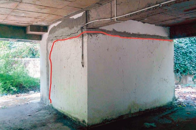 The cracks, as pointed out by a structural engineer back in January this year, in the BMC