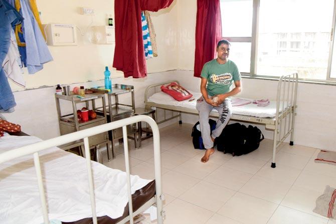 Cancer patient Ashish S staying in the Samiti room