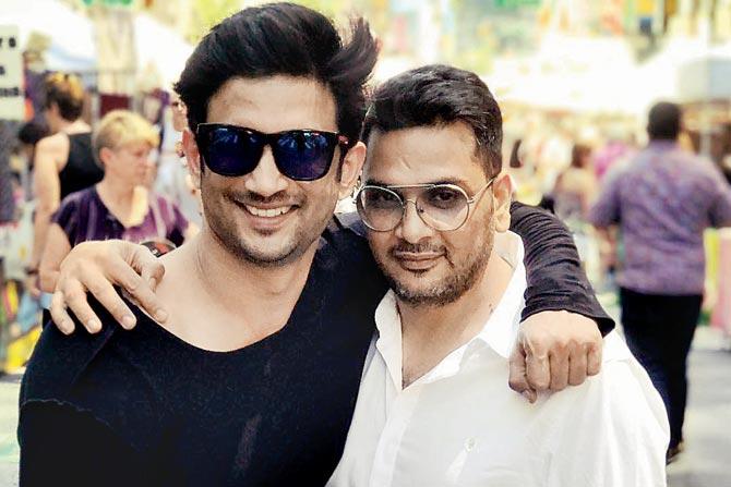 Sushant Singh Rajput with Mukesh Chhabra