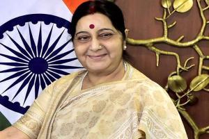 Sushma Swaraj arrives in Bahrain, inaugurates new Indian embassy complex