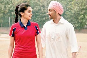 Indian film actor Diljit Dosanjh with Tapsee Pannu pose during trailer  launch of their upcoming film Soorma, the film Biopic of Hockey player  Sandeep Singh in Mumbai Stock Photo - Alamy