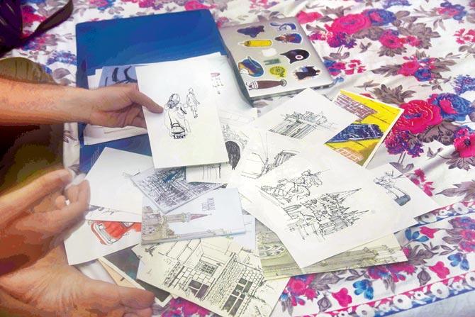 Urban sketches by Karan Mhatre
