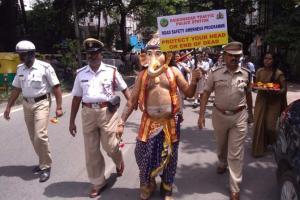 After 'Yamraj', Lord Ganesha campaigns for road safety in Bengaluru