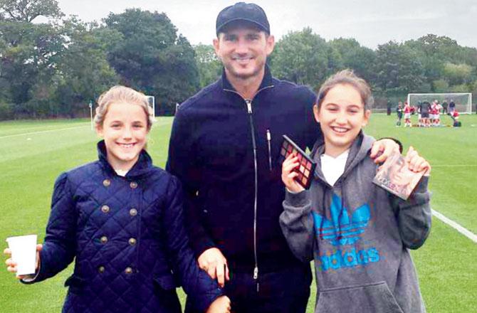 Frank Lampard with daughters Luna and Isla