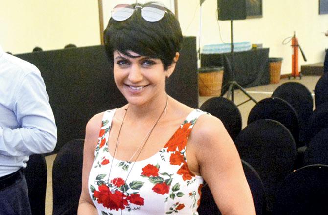 Mandira Bedi at the road safety initiative event yesterday