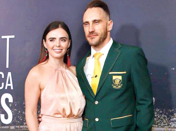 South Africa skipper Faf du Plessis with wife Imari Visser