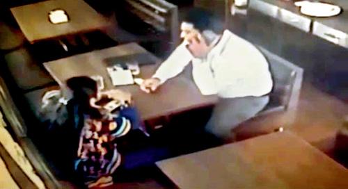 A CCTV grab shows the victim meeting the main accused at the Malad restaurant