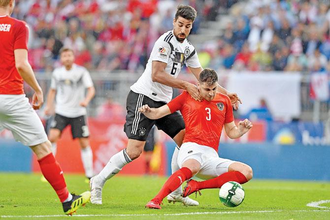 A friendly match between Austria and Germany