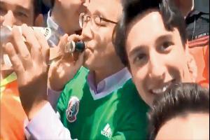 FIFA World Cup 2018: Mexican fans celebrate win outside Korean embassy