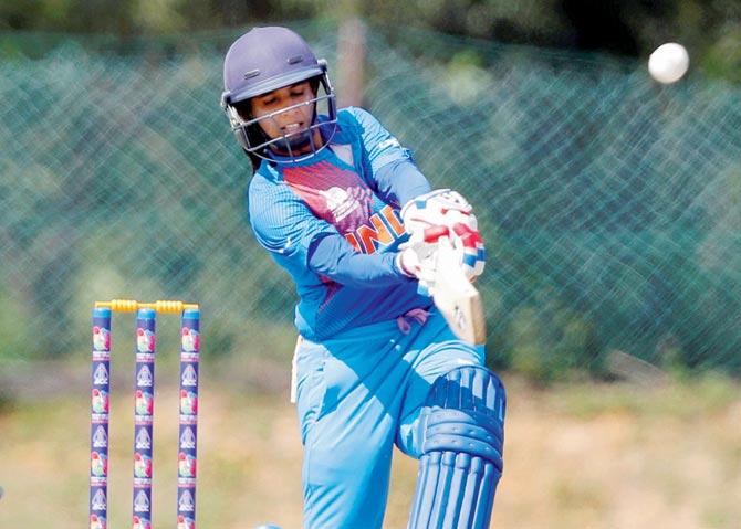 Mithali Raj during her unbeaten 97. Pics/Asian Cricket Council facebook page, PTI