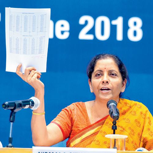 Nirmala Sitharaman addresses a press conference regarding achievements of her ministry, in New Delhi, on Tuesday. Pic/PTI