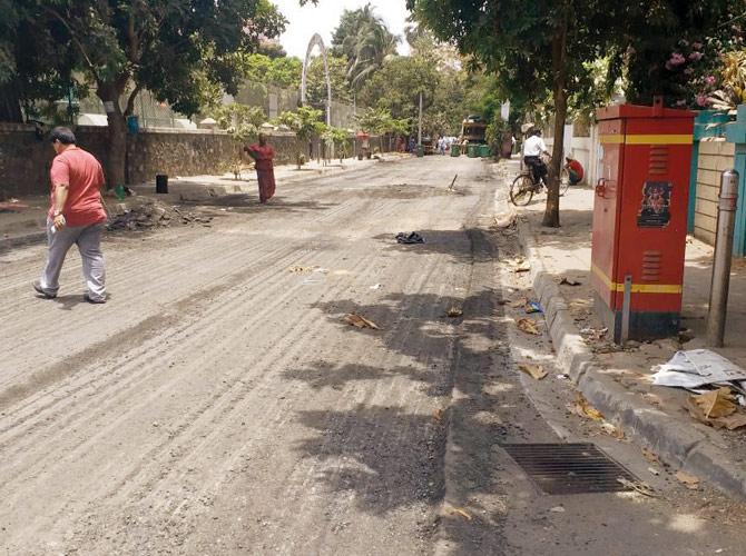 The civic body started re-laying St Andrews Road in Bandra after residents