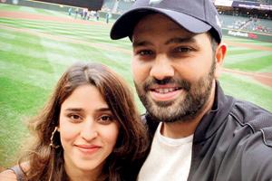 Rohit Sharma has fun on baseball pitch with wife Ritika Sajdeh