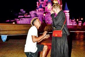Scott Sinclair proposes girlfriend Helen Flanagan at Disneyland Paris