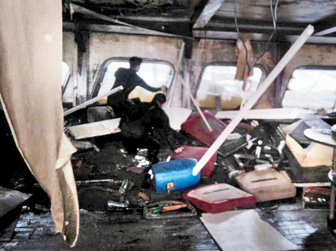 One of the upper decks that the divers gained access to