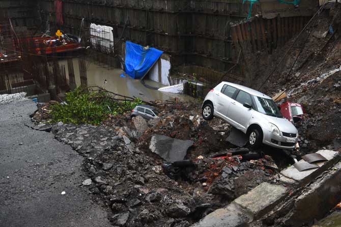 Antop hill wall collapse