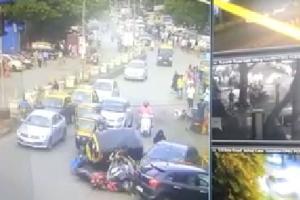 Watch video: Woman crashes speeding car on busy road in Mumbai, 9 injured