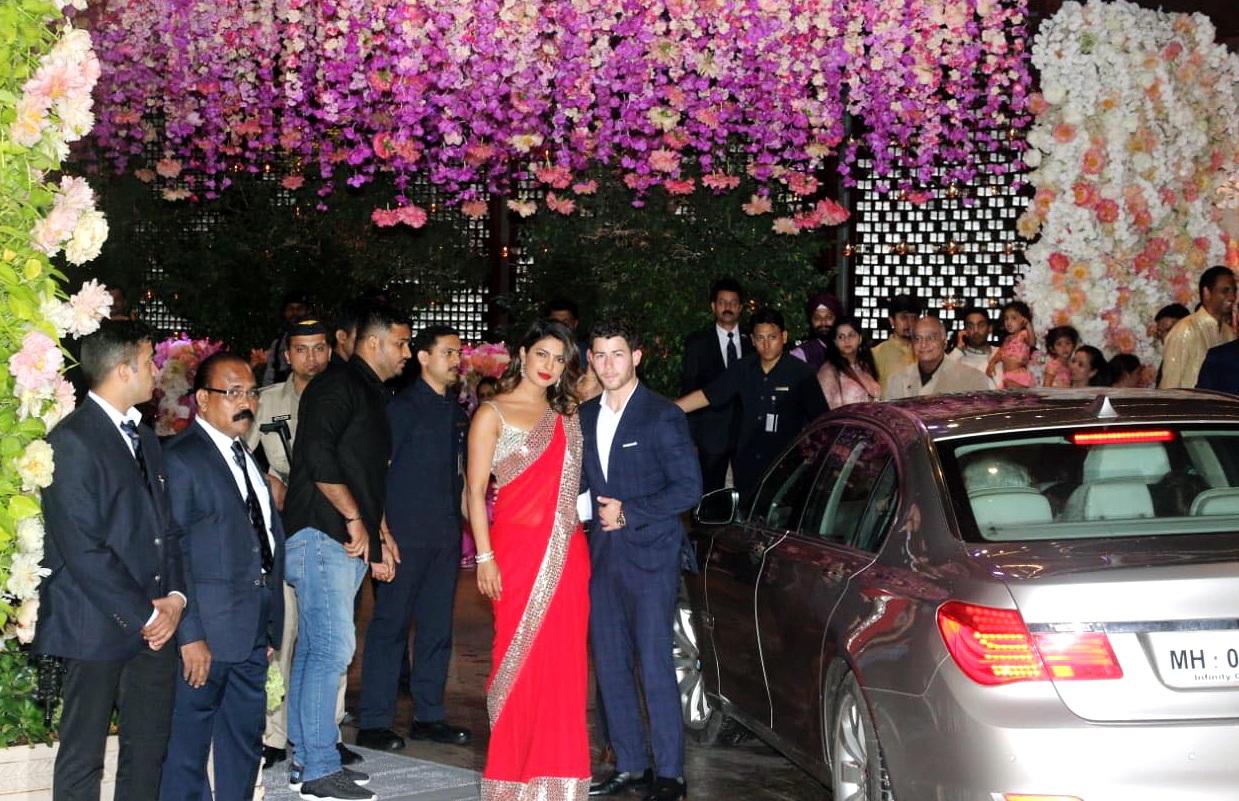 Priyanka Chopra, Nick Jonas at Akash Ambani