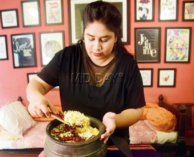 Alefiya Jane with her Food Dish Prawn Biryani. Pics/Sameer Markande