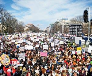 Thousands of student demonstrators protest for gun control laws in United States