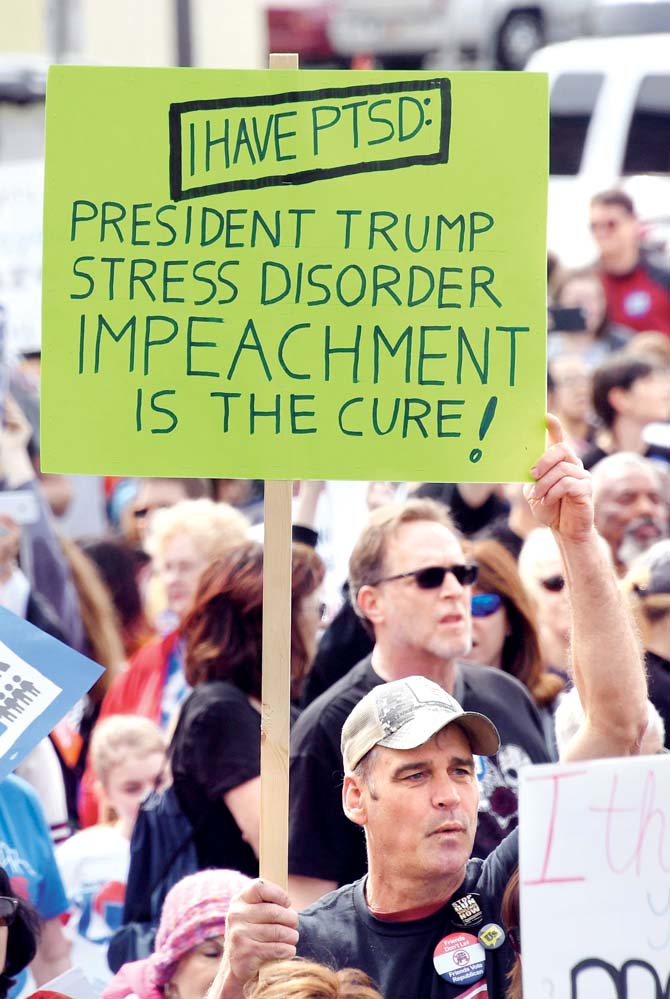 Protesters at the rally in Las Vegas