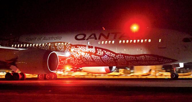 The Boeing 787-9 Dreamliner used for the flight. Pic/AFP