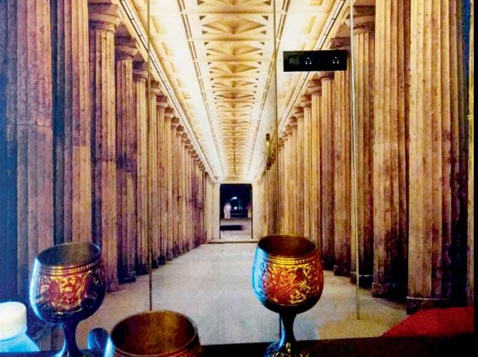 goblets and the wall decor