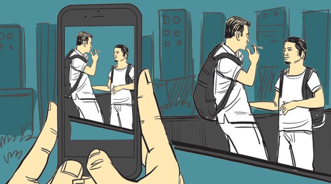 The employees do as they are told. One of the days, they see the son smoking outside college and send pictures of the same to his dad. Illustration/Uday Mohite