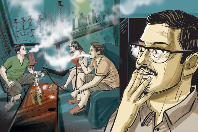 The father then visits some colleges, pool clubs and hookah parlours and sees college students turning into drug addicts at some of the joints.