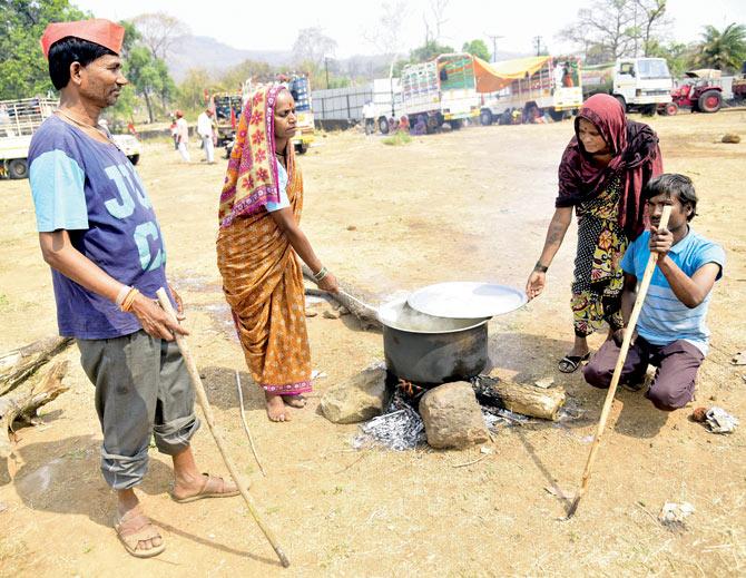 The farmers, who are leading the protest march, have been surviving on dal and rice, prepared by the elderly among them