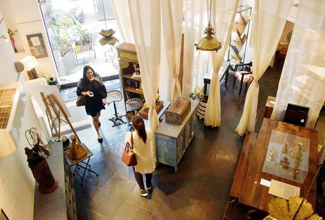 The exhibition is housed in a furniture and home decor store. pics/ashish raje