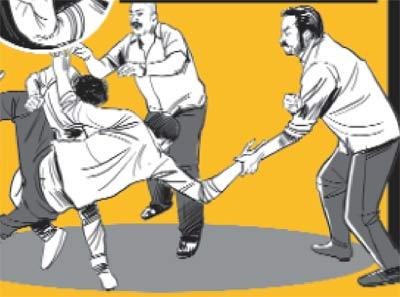 Seeing the mother-son duo running behind the two thieves shouting, nagarsevak Atul Salunkhe and his colleagues nab the two and tie them up till the police arrives. Officers have booked and arrested the two, whose interrogation has revealed that they are from Delhi and UP and have been staying in Mumbai and committing thefts. Text/Samiullah Khan; Illustration/ Uday Mohite