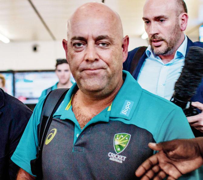 Oz coach Darren Lehmann arrives in Johannesburg yesterday