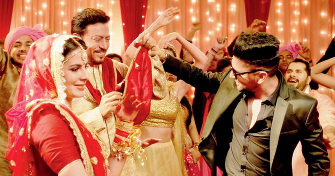 Kirti Kulhari, Irrfan Khan and Guru Randhawa in the song from Blackmail