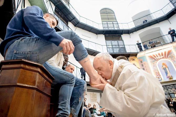 Pope Francis during the Holy Thursday celebrations in Rome